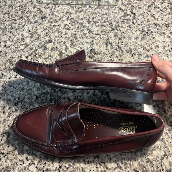 GH Bass Men's Vintage Maroon Classic Walton Leather Penny Loafer Size 10D - Picture 8 of 10